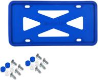 🔷 blvd-lpf luxury silicone license plate frame – rattle-proof, weather-proof, rust-proof holder! compatible with all cars in blue logo