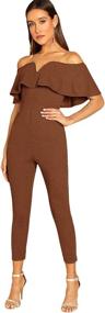 img 4 attached to Verdusa Womens Elegant Shoulder Jumpsuit Women's Clothing for Jumpsuits, Rompers & Overalls