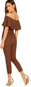 img 3 attached to Verdusa Womens Elegant Shoulder Jumpsuit Women's Clothing for Jumpsuits, Rompers & Overalls
