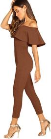 img 2 attached to Verdusa Womens Elegant Shoulder Jumpsuit Women's Clothing for Jumpsuits, Rompers & Overalls