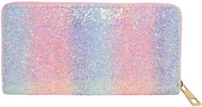 img 3 attached to 🧜 Trendy Glitter Rainbow Mermaid Long Wallets with Zipper – Purse, Card, and Cell Phone Holder (Glitter 2)