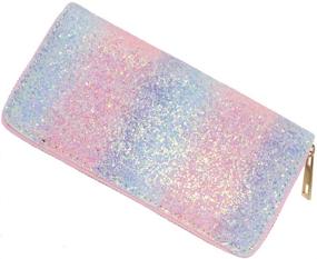 img 4 attached to 🧜 Trendy Glitter Rainbow Mermaid Long Wallets with Zipper – Purse, Card, and Cell Phone Holder (Glitter 2)
