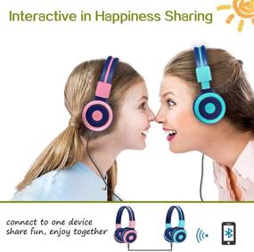 img 1 attached to 🎧 SIMOLIO Foldable Bluetooth Headphones with Adjustable Volume Limit for Kids Teens and Adults, Built-in Mic and Share Port, Soft Earmuffs, Hard EVA Case, Aux Cord, Wireless and Wired Headphone in Mint