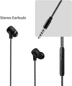 img 1 attached to 🎧 ElloGear EG10 Wired Earbuds - 3.5mm with Noise Cancelling, Microphone & Volume Control - Enhanced Clarity, Bass Performance - for Phone, Computer, Laptop - Black