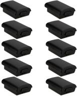 🎮 enhance your gaming experience with hqmaster's 10 pack xbox 360 wireless controller black battery cover shell case logo
