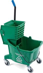 img 1 attached to 🧹 Carlisle 3690809 Green Commercial Mop Bucket with Side Press Wringer - 26 Quart Capacity - Efficient Cleaning Solution