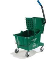 🧹 carlisle 3690809 green commercial mop bucket with side press wringer - 26 quart capacity - efficient cleaning solution logo