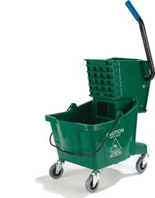 img 4 attached to 🧹 Carlisle 3690809 Green Commercial Mop Bucket with Side Press Wringer - 26 Quart Capacity - Efficient Cleaning Solution