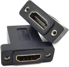 img 2 attached to 🔌 Poyiccot Адаптер соединитель для HDMI разъемов (2 шт) - Золотое покрытие, женский разъем в линии для прямого соединения.