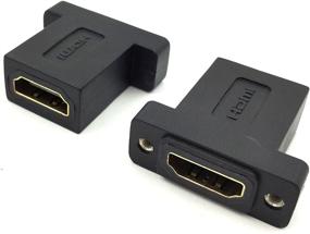 img 4 attached to 🔌 Poyiccot Адаптер соединитель для HDMI разъемов (2 шт) - Золотое покрытие, женский разъем в линии для прямого соединения.