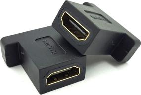 img 1 attached to 🔌 Poyiccot Адаптер соединитель для HDMI разъемов (2 шт) - Золотое покрытие, женский разъем в линии для прямого соединения.