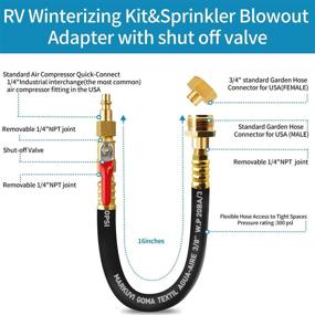 img 3 attached to 🚐 RV Camper Winterizing Kit: 16-Inch Sprinkler Winterization Kit with Shut Off Valve and Quick Connect Adapter for RV Motorhomes, Boats, Campers, and Travel Trailers