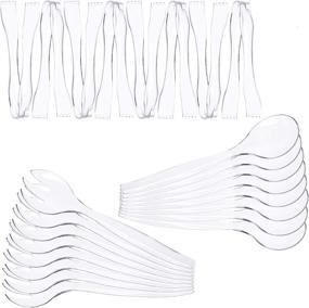 img 3 attached to Convenient Disposable Plastic Serving Utensils for Food Service & Supplies