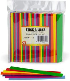 img 4 attached to Hygloss Products Stick-A-Licks-Chain Strips for Crafts & Classroom Activities-Fun for Kids-Size ½” x 5” -1000 Pcs, Assorted Colors