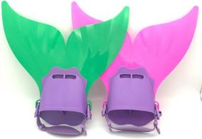 img 3 attached to 🧜 AmazeFan Mermaid Swim Tail Fins for Kids - Fun Pink Monofin Flipper for Girls