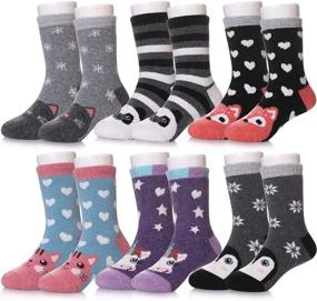 img 4 attached to 🧦 Warm and Cozy: TRUEHAN 6 Pairs Children's Wool Socks for Boys and Girls – Ideal for Cold Winter Days