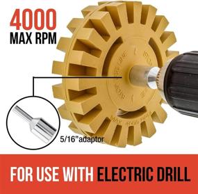 img 3 attached to Efficient Graphic Removal Tool: TCP Global Heavy Duty Rubber Eraser Wheel 4” Inch Pad & Adapter - Pinstripe, Adhesive Remover, Vinyl Decal, Graphics Removal Tool