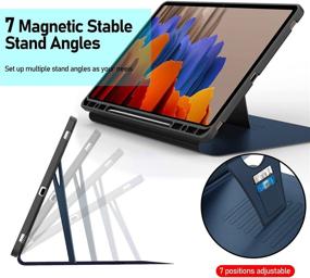 img 1 attached to Vizvera Galaxy Tab S7 Plus & Tab S7 FE 12.4'' Case, SM-T970/T975/T976/T978/T730/T736 Auto Wake/Sleep with S Pen Holder, Multi-Angle Stand Tablet Cover (Blue)