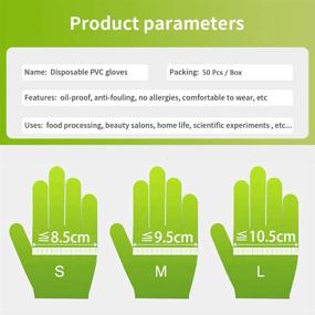 img 2 attached to 50 Count Medium Clear Powder and Latex Free Vinyl Gloves: Disposable, Non-Allergenic Safety Hand Protection for Industrial, Food Service, and Cleaning