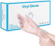 50 count medium clear powder and latex free vinyl gloves: disposable, non-allergenic safety hand protection for industrial, food service, and cleaning logo