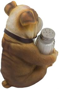 img 1 attached to 🐶 Bulldog Salt & Pepper Shaker Set with Decorative Spice Rack Display Stand - Puppy Dog Figurine in Canine Kitchen Decor or Restaurant Bar Table Decorations, Perfect Housewarming Gifts for Pet Lovers