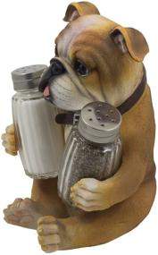 img 3 attached to 🐶 Bulldog Salt & Pepper Shaker Set with Decorative Spice Rack Display Stand - Puppy Dog Figurine in Canine Kitchen Decor or Restaurant Bar Table Decorations, Perfect Housewarming Gifts for Pet Lovers