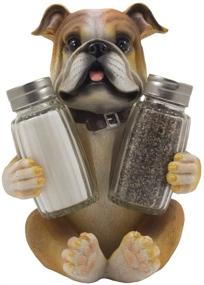 img 4 attached to 🐶 Bulldog Salt & Pepper Shaker Set with Decorative Spice Rack Display Stand - Puppy Dog Figurine in Canine Kitchen Decor or Restaurant Bar Table Decorations, Perfect Housewarming Gifts for Pet Lovers