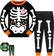 👻 tkria boys' glow-in-the-dark skeleton pajamas - cotton sleepwear for toddlers | halloween outfit size 1-7t - kids clothes logo