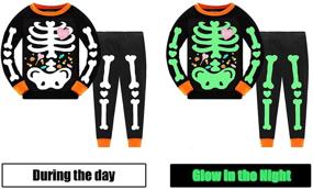 img 2 attached to 👻 Tkria Boys' Glow-in-The-Dark Skeleton Pajamas - Cotton Sleepwear for Toddlers | Halloween Outfit Size 1-7T - Kids Clothes