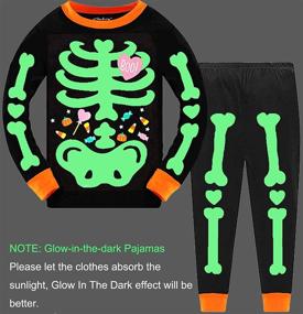 img 3 attached to 👻 Tkria Boys' Glow-in-The-Dark Skeleton Pajamas - Cotton Sleepwear for Toddlers | Halloween Outfit Size 1-7T - Kids Clothes