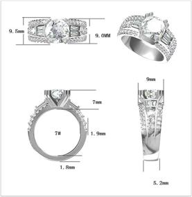 img 1 attached to Sterling Baguette Engagement 9 00Mm 3 00Ct Center Women's Jewelry