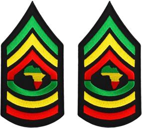 img 1 attached to 🎖️ Enhance Your Military Gear with 2-Pack Sergeant Military RGY Rasta Embroidered Iron on Patches