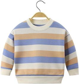 img 4 attached to Vintage Sweater Toddler Striped Sweatshirt Boys' Clothing
