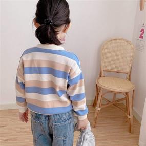 img 3 attached to Vintage Sweater Toddler Striped Sweatshirt Boys' Clothing