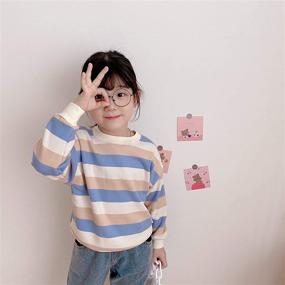 img 1 attached to Vintage Sweater Toddler Striped Sweatshirt Boys' Clothing