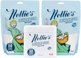 img 4 attached to 🧺 Nellie's Laundry Soda Tin with Refill Pouches - 50 Load Effective Cleaning Bundle!