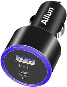 img 4 attached to 🔌 Powerful Ailun USB C PD Car Charger Adapter 33W - Fast Charging for iPhone 12/12 Pro/12 Mini/12 Pro Max/11 Pro, Galaxy s20+/s20 Ultra/s10 Plus, MacBook - Type C PD 18W and USB A Smart 15W Port