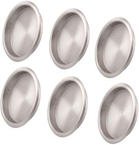 img 4 attached to KOVOSCH 6 Pack Satin Nickel Closet Door Finger Pulls - 2-1/8” Round Sliding Finger Door Handles, Simple Snap-in Installation