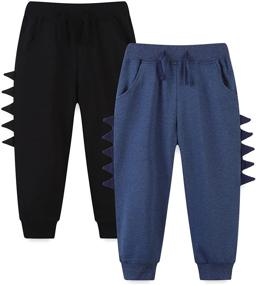 img 4 attached to 🦖 Bumeex Dinosaur Boys' Clothing Toddler Sweatpants Pants