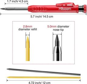 img 1 attached to 🔨 Optimized Carpenter Pencil Set for Construction | 7 Refill Leads, Built-in Sharpener, Long Nosed Deep Hole Mechanical Pencil | Marker for Carpenter Scriber Woodworking Architect | Enhanced SEO