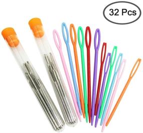 img 3 attached to SENHAI 30 Pcs Large Eye Blunt Needles - Knitting, Sewing, Crochet, and More