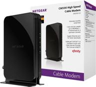 renewed netgear cm500-100nar docsis 3.0 cable modem | max download speeds of 680mbps | xfinity, time warner, cox, charter & more compatible logo
