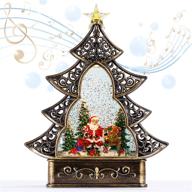 🎅 musical christmas snow globe lantern with glitter, santa claus and christmas tree - battery & usb operated home decoration logo