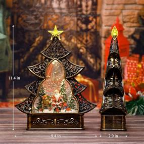 img 2 attached to 🎅 Musical Christmas Snow Globe Lantern with Glitter, Santa Claus and Christmas Tree - Battery & USB Operated Home Decoration