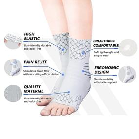 img 2 attached to INDEEMAX Ankle Brace Compression Sleeve (1 Pair) For Men &Amp