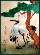 🍙 japanese artist maruyama okyo cranes counted cross stitch pattern by orenco originals logo