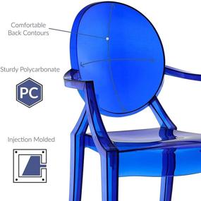 img 4 attached to 🪑 Modway EEI-121-BLU Casper Blue Acrylic Stackable Armchair - Easy Assembly for Modern Kitchen and Dining Room
