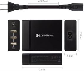 img 1 attached to Cable Matters 72W 4-Port USB C Charger: 60W Power Delivery for Laptops, Tablets, and Smartphones - Black