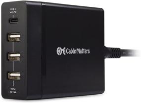 img 4 attached to Cable Matters 72W 4-Port USB C Charger: 60W Power Delivery for Laptops, Tablets, and Smartphones - Black