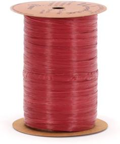 img 1 attached to Berwick Offray 1/4'' Wide Matte Raffia Ribbon, Claret Red – 100 Yard Rolls for Stunning Decor and Craft Projects!